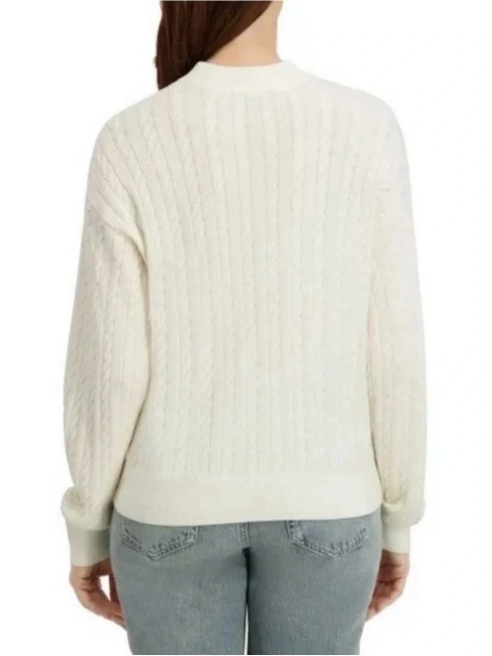 Nautica Jeans Women's Cable Knit Full Zip Sweater - Picture 3 of 7